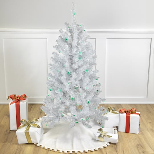 4Ft Pre-Lit White Artificial Christmas Tree, Green Lights By Northlight | 4 ft | Michaels®